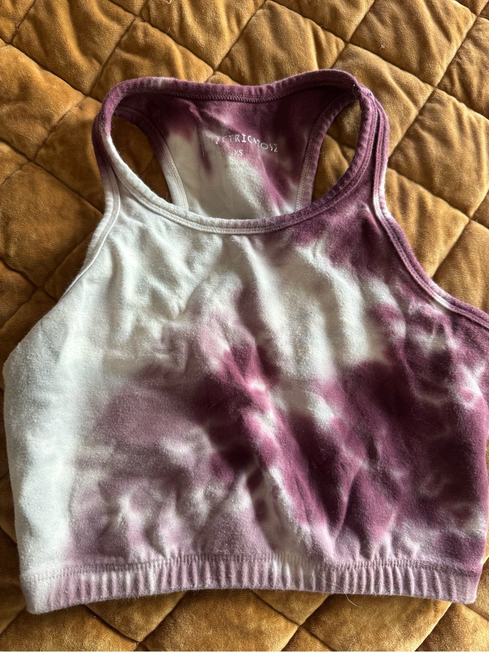 Electric & Rose White and Purple Tie-Dye Crop Tank